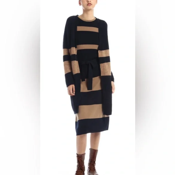 SOLD! on eBay S MAX MARA Label-cut Virgin Wool Stripe Sweater&Skirt SET Size:US4 - Picture 2 of 16